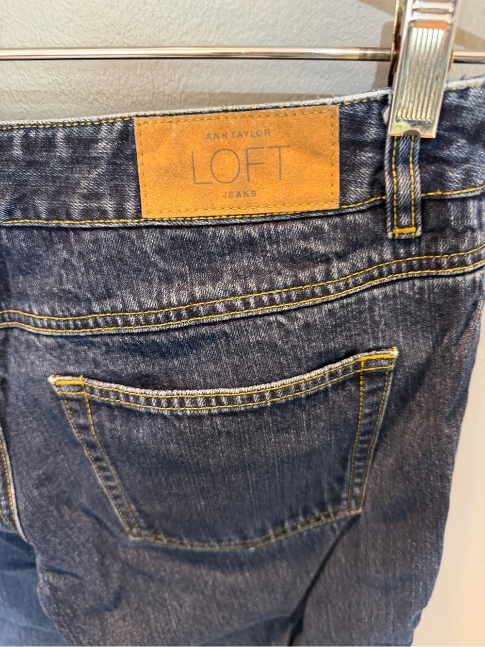 LOFT Dark Blue Straight-Leg Jeans Sz 12 - Picture 6 of 7